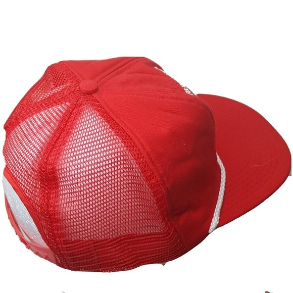 Vtg Drummond American Bull Dog Flag Red Snap Back Mesh Trucker Hat Cap - Picture 4 of 6